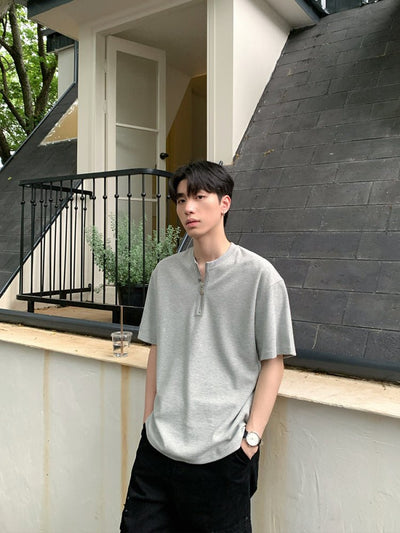 Heavy weight half zip T-shirt OR4337 - ORUN