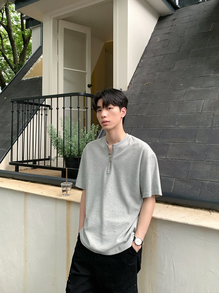 Heavy weight half zip T-shirt OR4337 - ORUN
