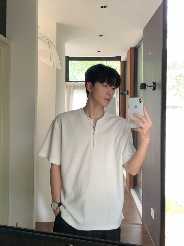 Heavy weight half zip T-shirt OR4337 - ORUN