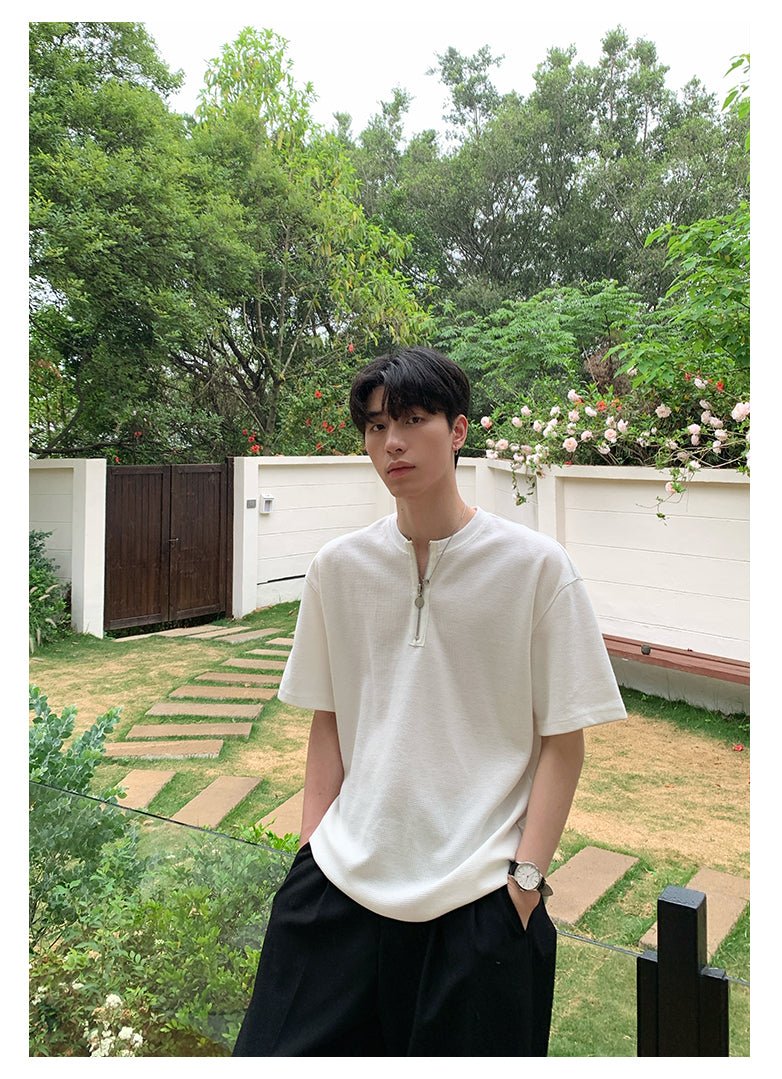 Heavy weight half zip T-shirt OR4337 - ORUN