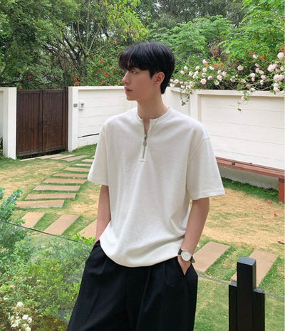 Heavy weight half zip T-shirt OR4337 - ORUN