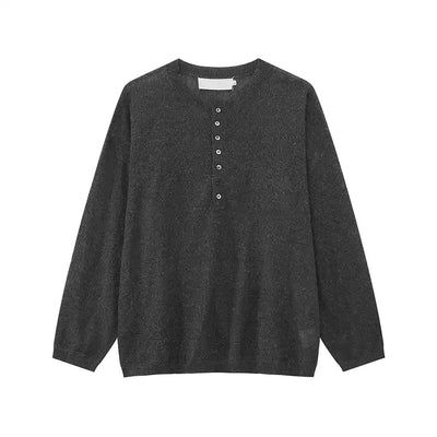 Henley collar thin sweater OR4292 - ORUN