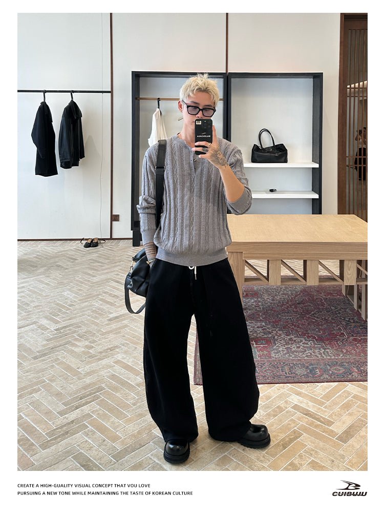 Henry collar slim fit sweater OR4657 - 韓国メンズファッション通販 - ORUN - 