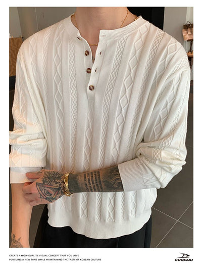 Henry collar slim fit sweater OR4657 - 韓国メンズファッション通販 - ORUN - 