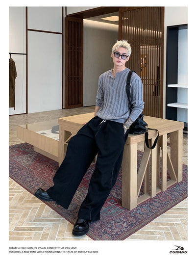 Henry collar slim fit sweater OR4657 - 韓国メンズファッション通販 - ORUN - 