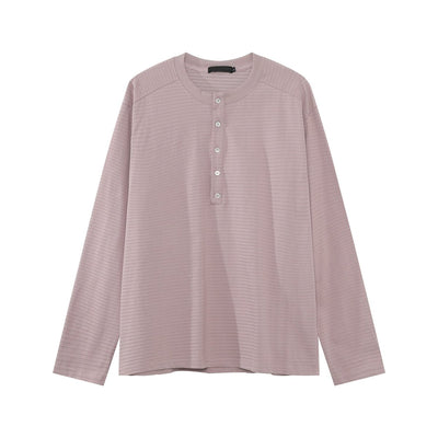 Henry collar striped long sleeve T-shirt OR4653 - 韓国メンズファッション通販 - ORUN - 