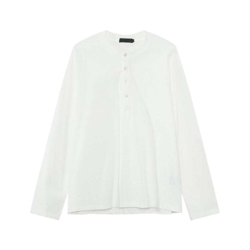Henry collar striped long sleeve T-shirt OR4653 - 韓国メンズファッション通販 - ORUN - 