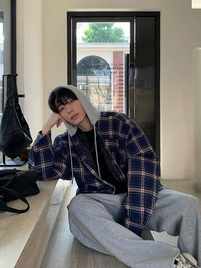 Hooded check outerwear OR3878 - ORUN