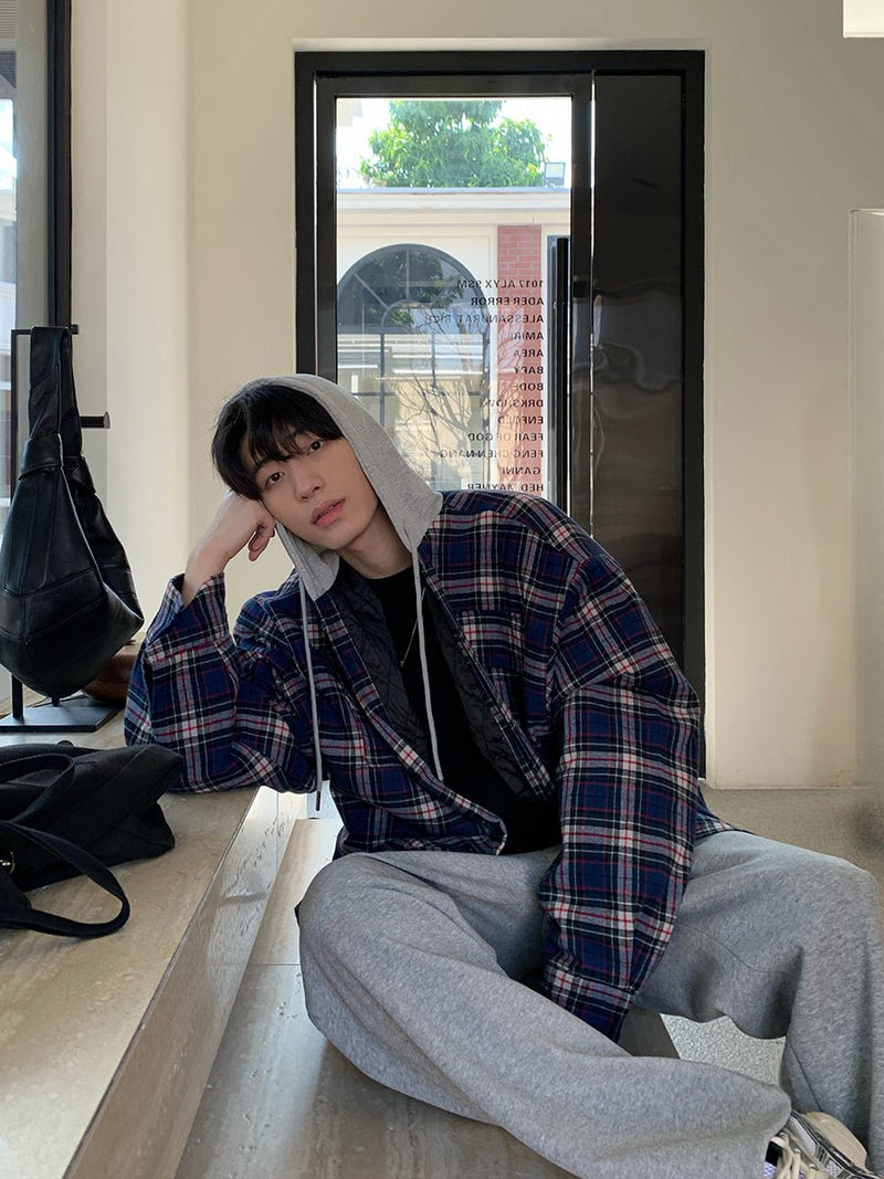Hooded check outerwear OR3878 - ORUN