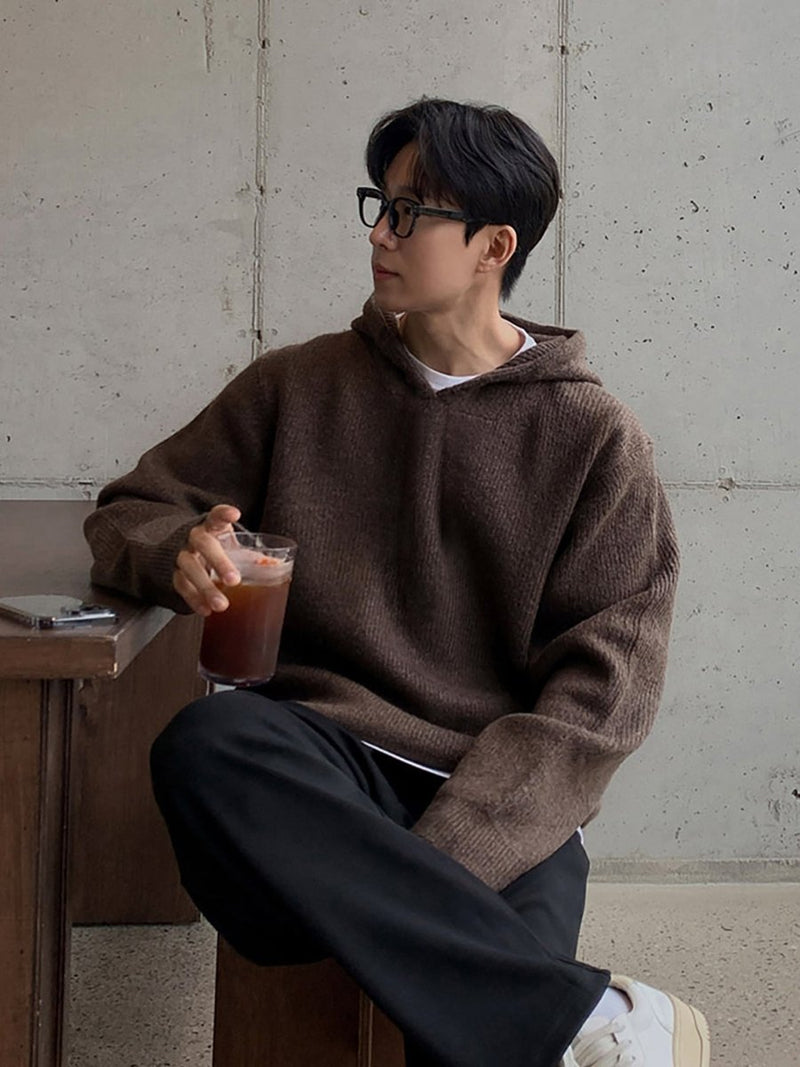 Hooded knit sweater OR4619 - 韓国メンズファッション通販 - ORUN - 
