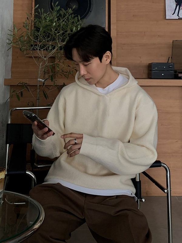 Hooded knit sweater OR4619
