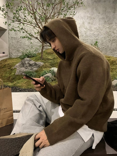 Hooded knit sweater OR4663 - 韓国メンズファッション通販 - ORUN - 