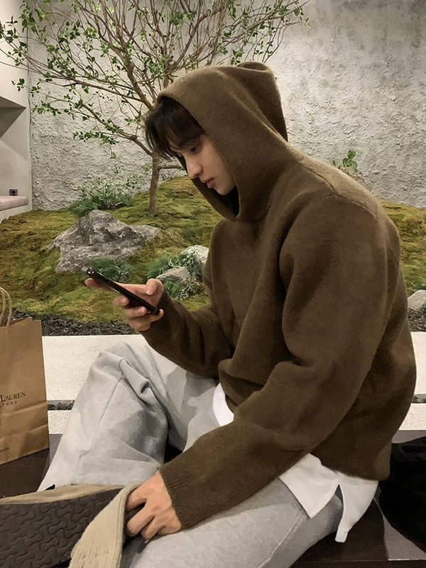 Hooded knit sweater OR4663