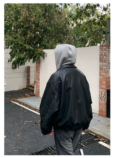 Hooded leather blouson OR3934 - ORUN