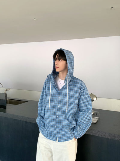 フード付き ボタンアップシャツ / hooded shirt OR4527 - 韓国メンズファッション通販 - ORUN - 