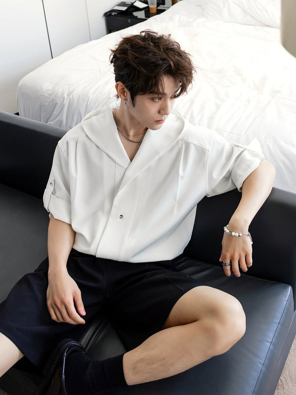 フード付きシャツ メンズ 半袖｜Hooded Short SHIRT OR4349