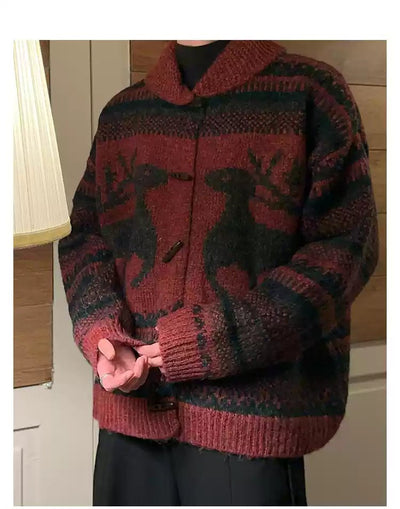 Indian lapel knit cardigan OR3868 - ORUN