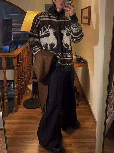 Indian lapel knit cardigan OR3868 - ORUN