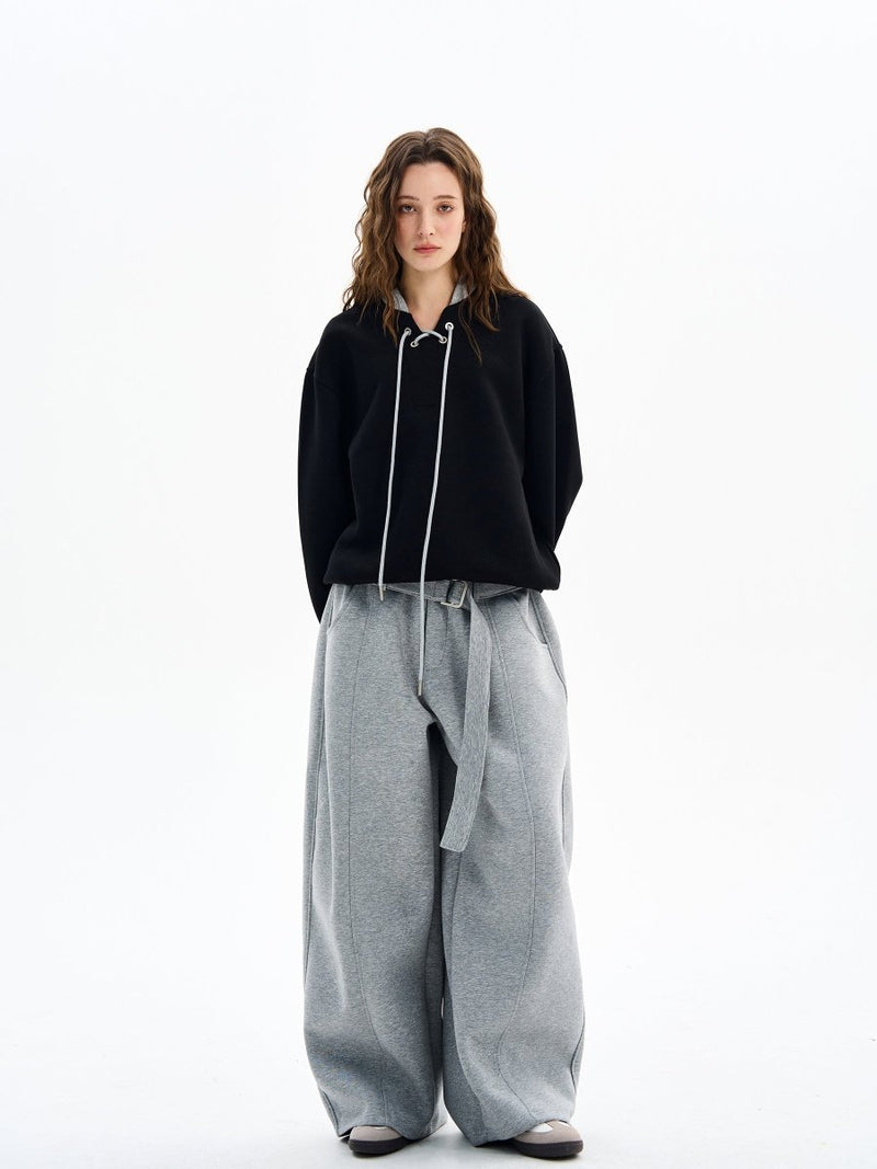 Lace - up sweatshirt OR4610 - 韓国メンズファッション通販 - ORUN - 