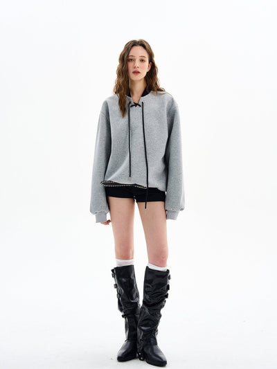 Lace - up sweatshirt OR4610 - 韓国メンズファッション通販 - ORUN - 