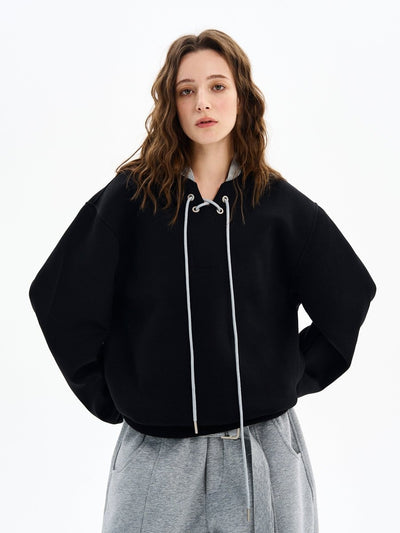 Lace - up sweatshirt OR4610 - 韓国メンズファッション通販 - ORUN - 