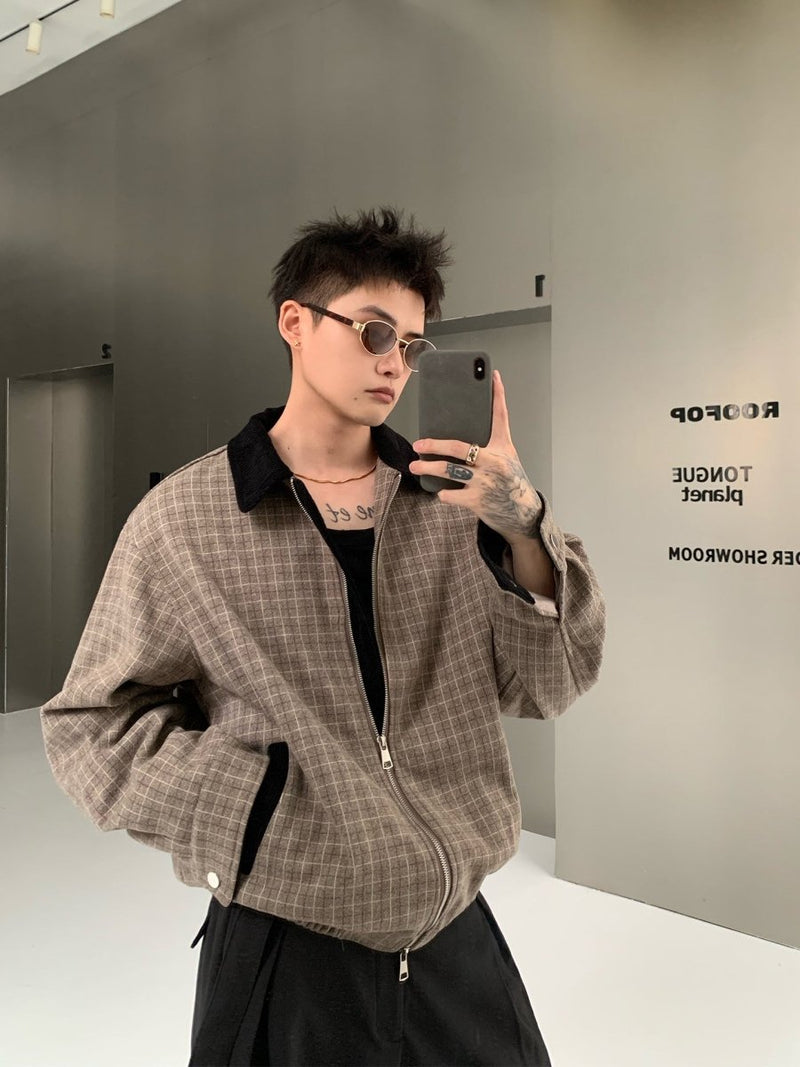 Lapel contrast color jacket OR4722 - 韓国メンズファッション通販 - ORUN - 