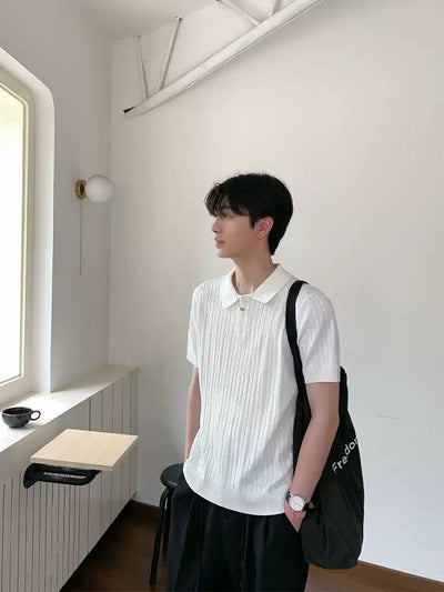Lapel knit short sleeve T-shirt OR4291 - ORUN