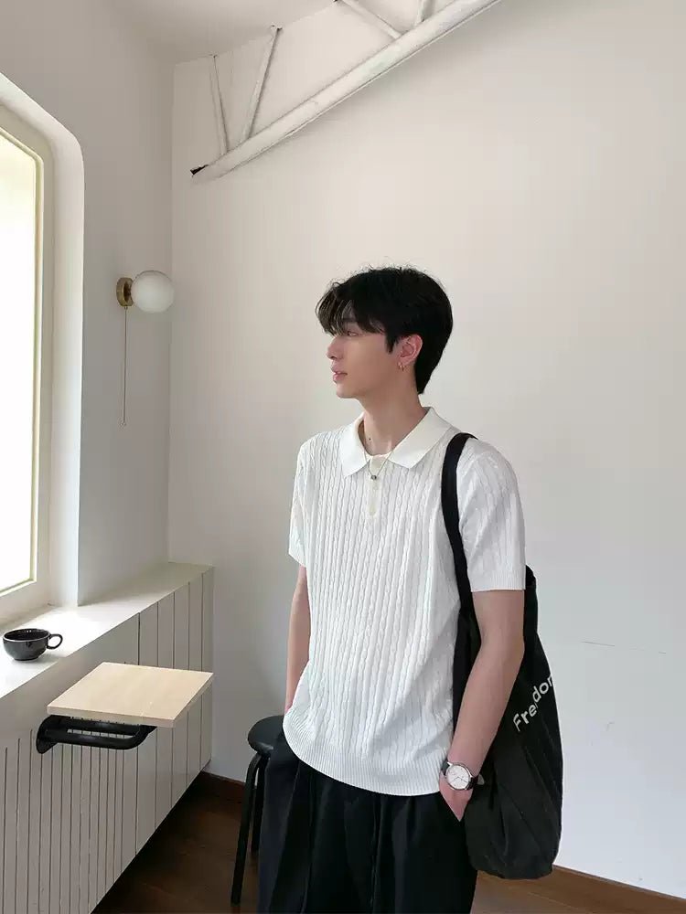Lapel knit short sleeve T-shirt OR4291 - ORUN