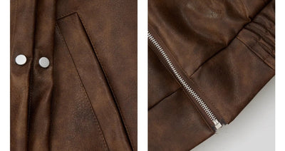 Lapel Leather Jacket OR4635 - 韓国メンズファッション通販 - ORUN - 