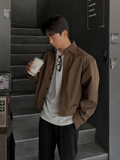 Lapel Short Jacket OR4621 - 韓国メンズファッション通販 - ORUN - 