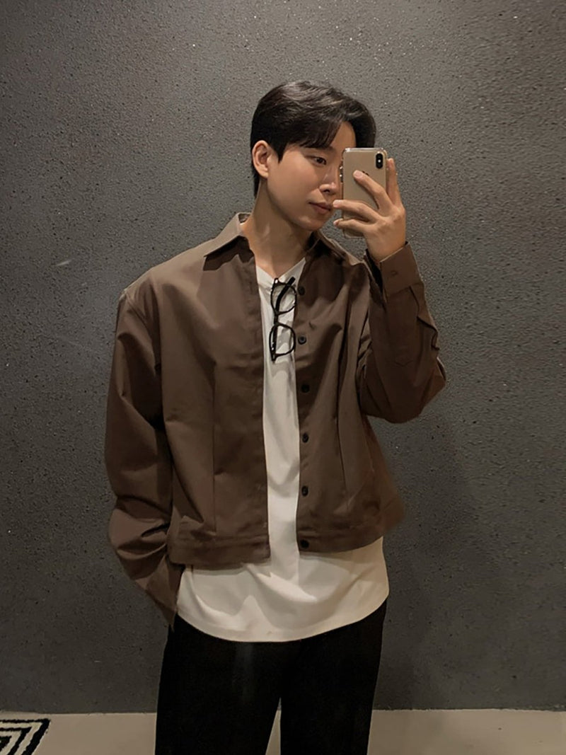 Lapel Short Jacket OR4621 - 韓国メンズファッション通販 - ORUN - 