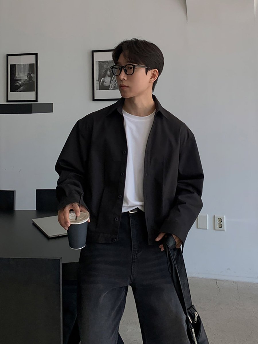 ジャケット メンズ テーラードジャケット 韓国 ポリエステル 黒