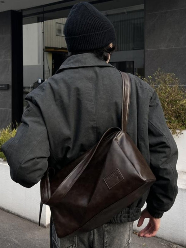 Large capacity PU leather jacket OR4959