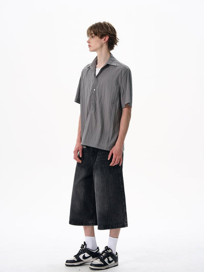 レイヤード開襟シャツ メンズ ドローコード｜Layered Open SHIRT OR4419 - 韓国メンズファッション通販 - ORUN - 