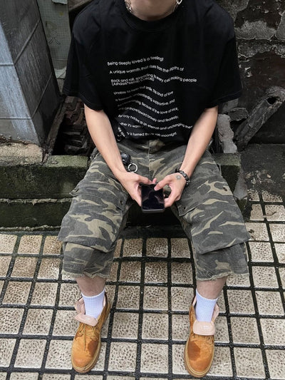 Letter print short sleeve T - shirt OR3279 - ORUN