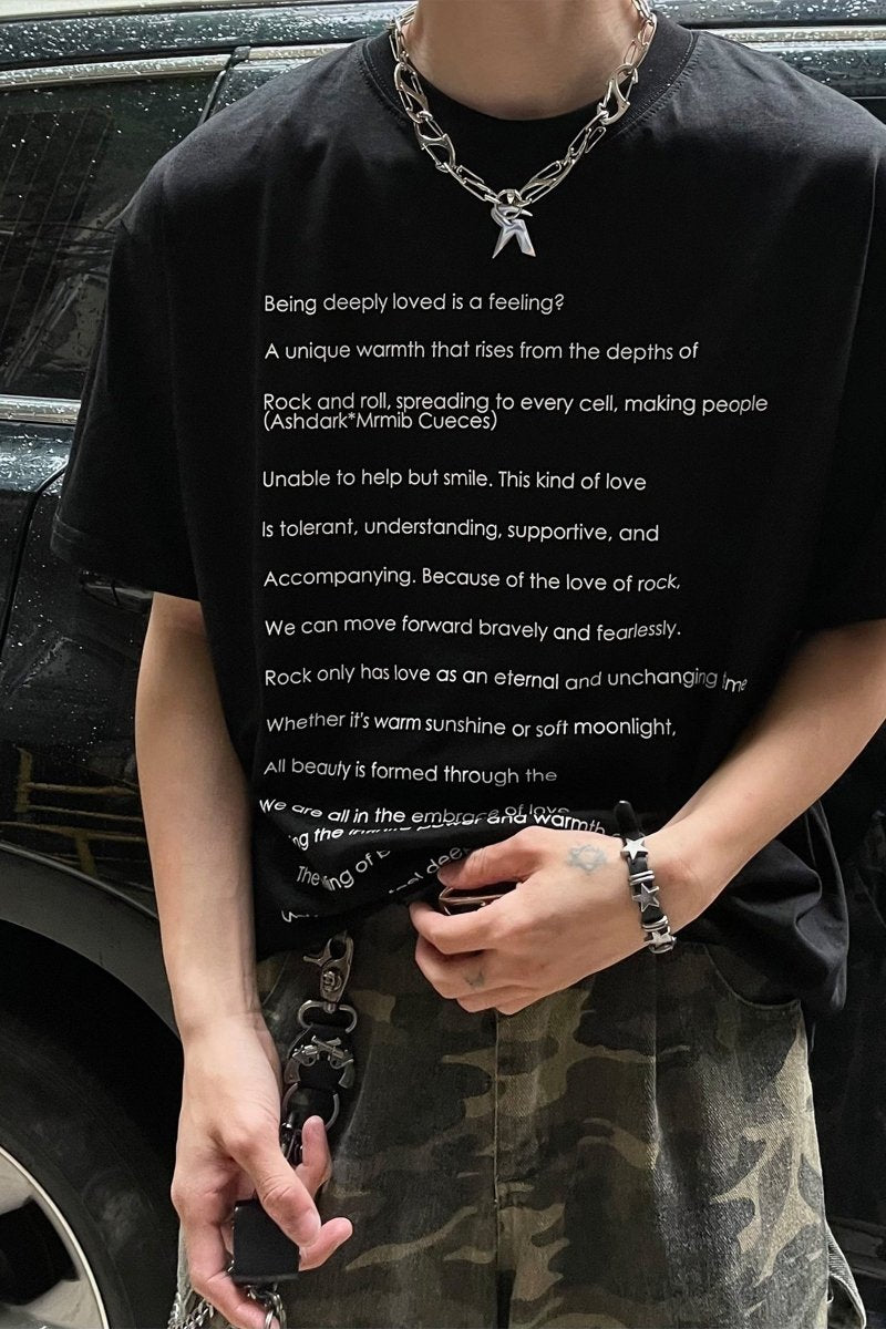 Letter print short sleeve T - shirt OR3279 - ORUN
