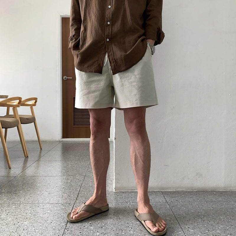 Linen Blend Shorts OR4357 - 韓国メンズファッション通販 - ORUN - 