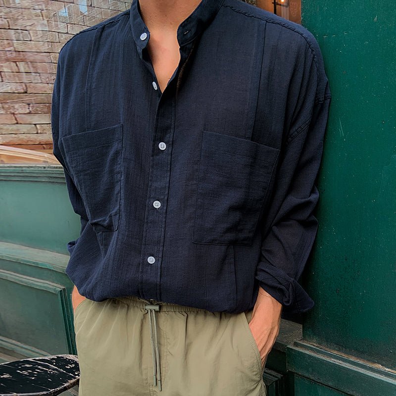 Linen blend summer shirt OR4425 - 韓国メンズファッション通販 - ORUN - 