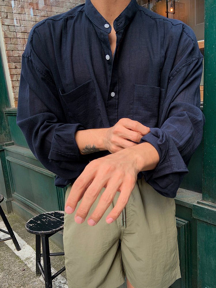 Linen blend summer shirt OR4425 - 韓国メンズファッション通販 - ORUN - 