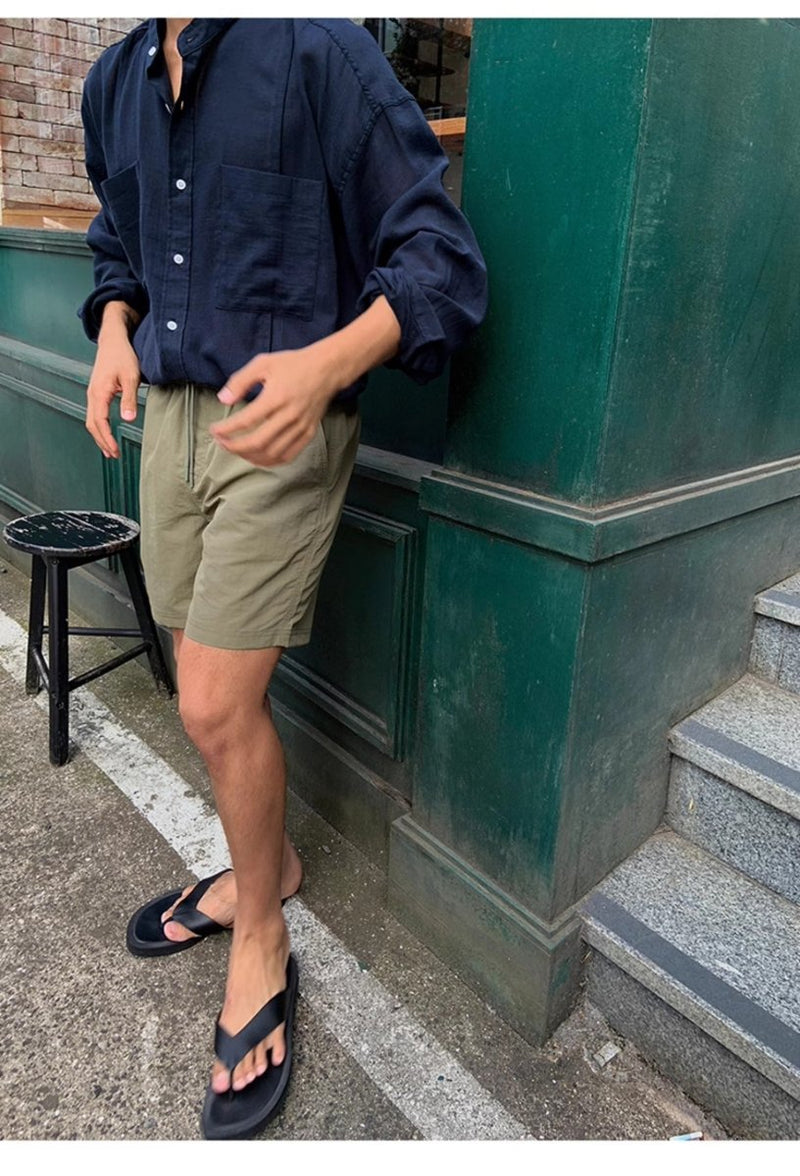Linen blend summer shirt OR4425 - 韓国メンズファッション通販 - ORUN - 