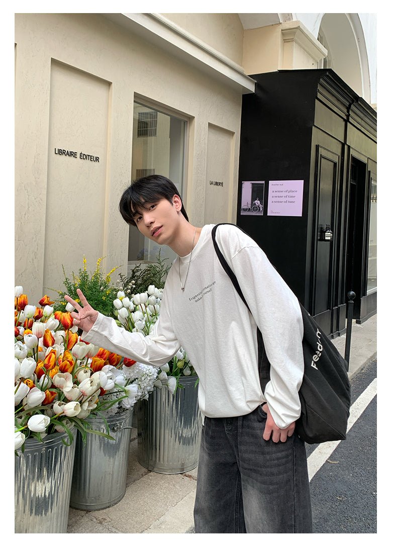 Loose long sleeve T-shirt OR4289 - ORUN