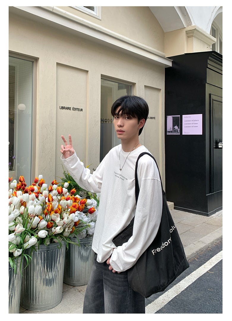 Loose long sleeve T-shirt OR4289 - ORUN