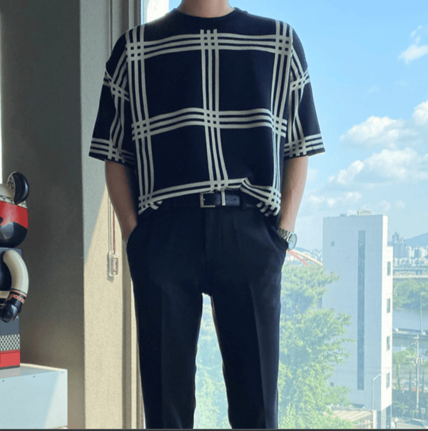 Loose striped knit shirt OR4385