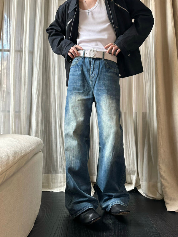 ウォッシュワイドストレートデニムパンツ OR5513