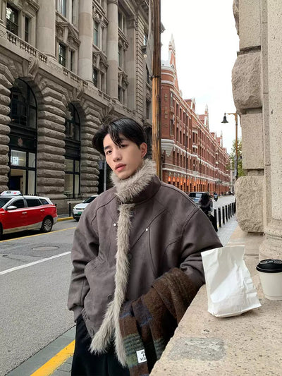 Mountain carving fur collar jacket OR4015 - ORUN
