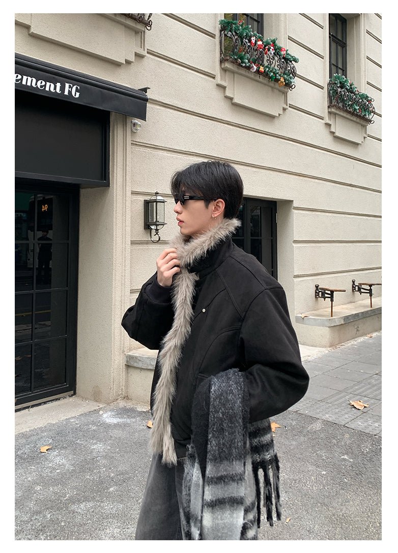 Mountain carving fur collar jacket OR4015 – 韓国メンズファッション