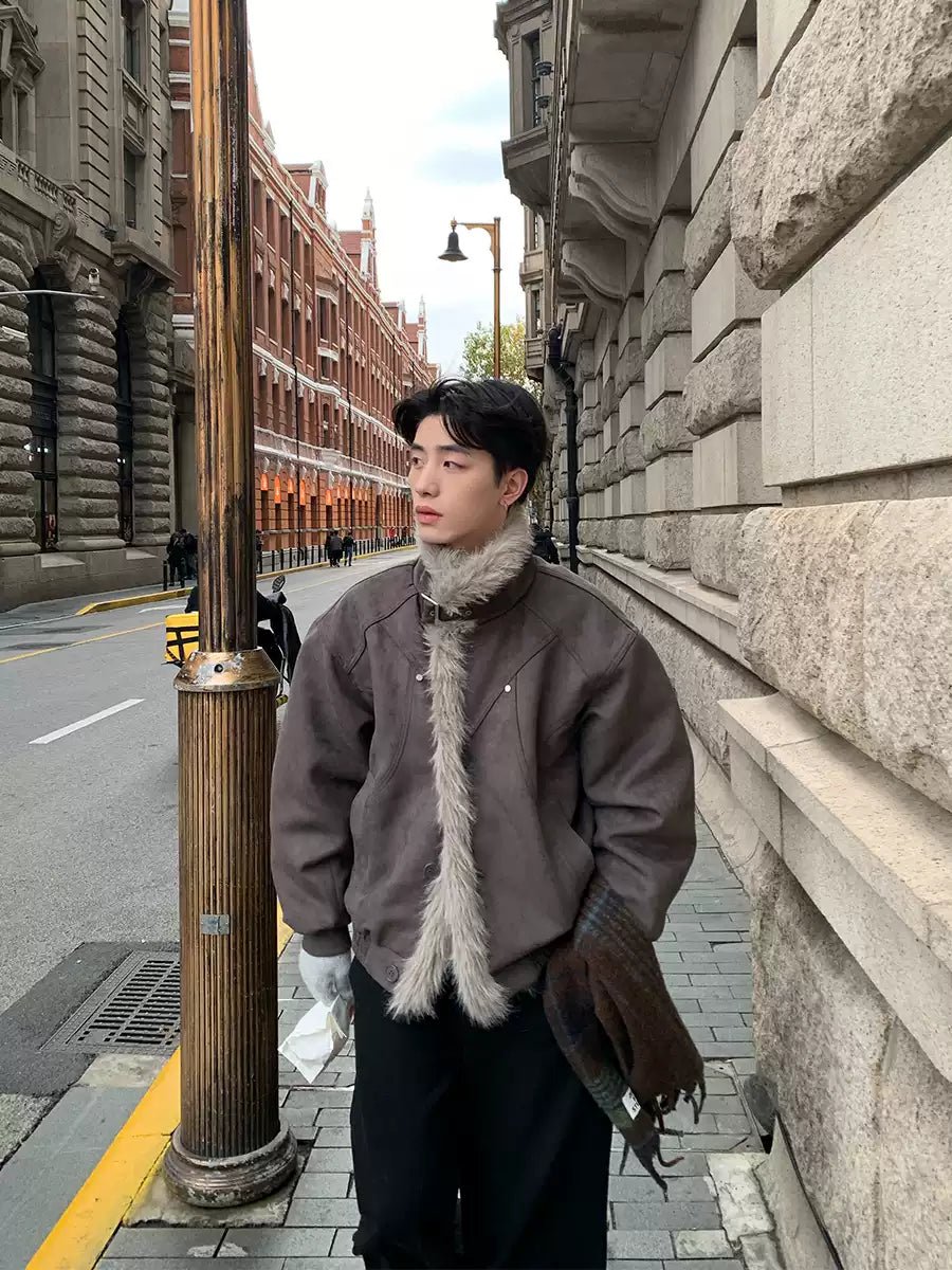 Mountain carving fur collar jacket OR4015 – 韓国メンズファッション