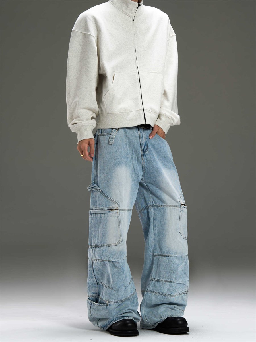 Multi-pocket wide denim pants OR3539 – 韓国メンズファッション通販 