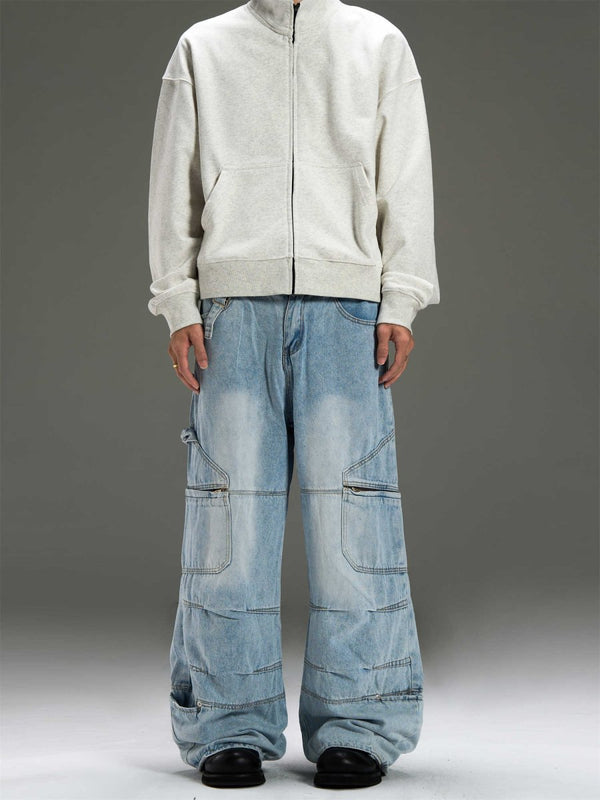 Multi-pocket wide denim pants OR3539
