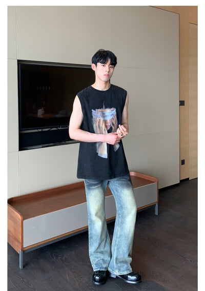 Oil painting sleeveless T - shirt OR3352 - ORUN